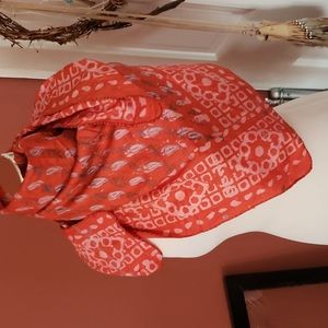 Silk, Batik and Embroidered Scarf